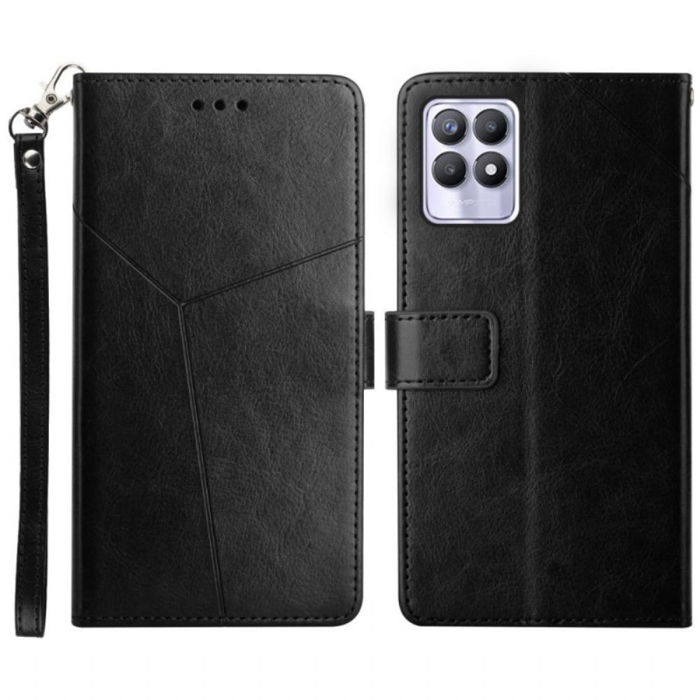 Flip Case Für Realme 8i Geo Y Design Leather Style