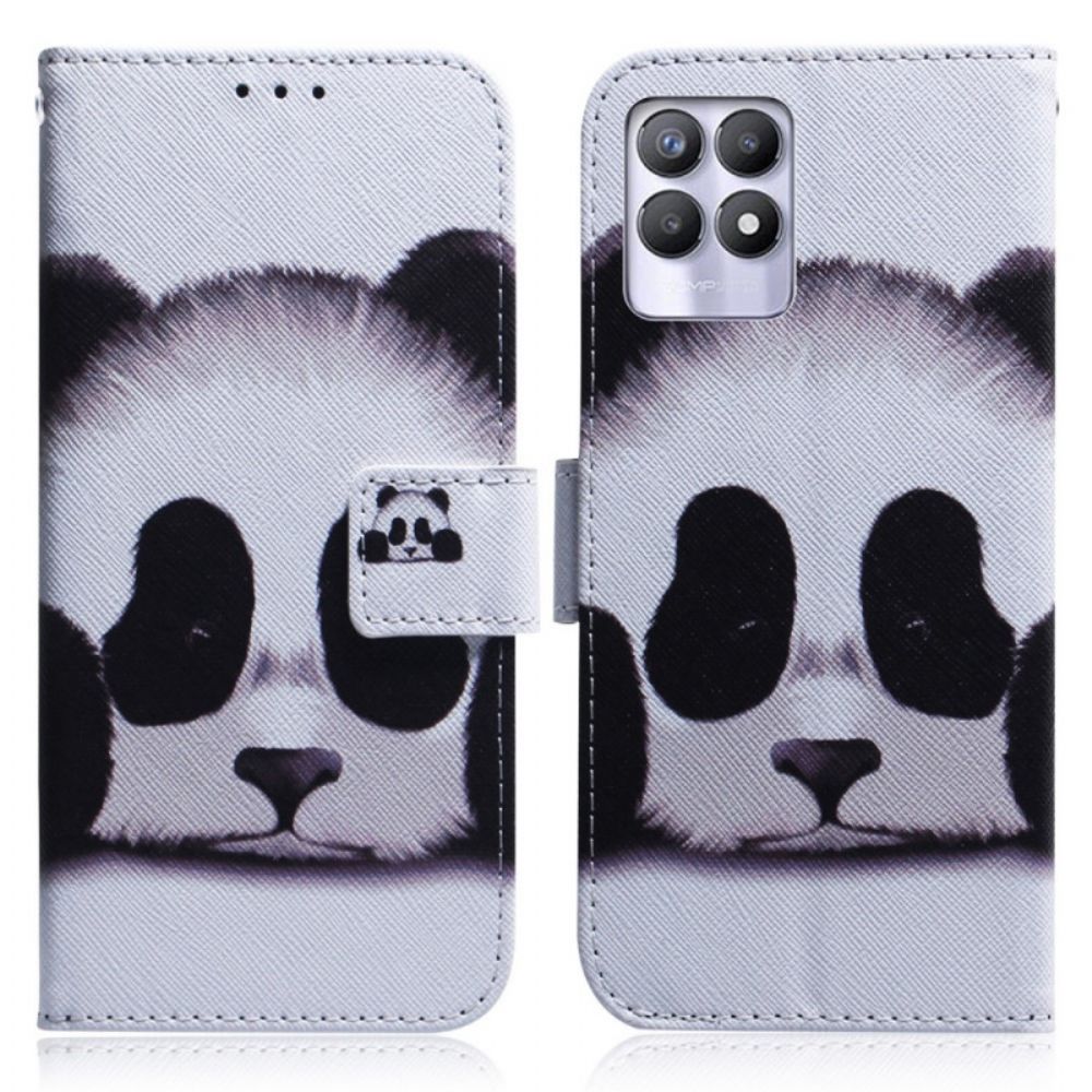 Flip Case Für Realme 8i Pandagesicht