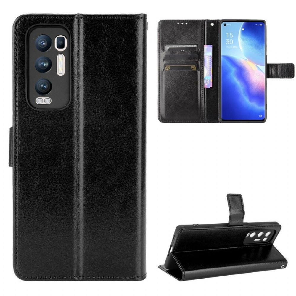 Flip Case Für Oppo Find X3 Neo Auffälliges Kunstleder