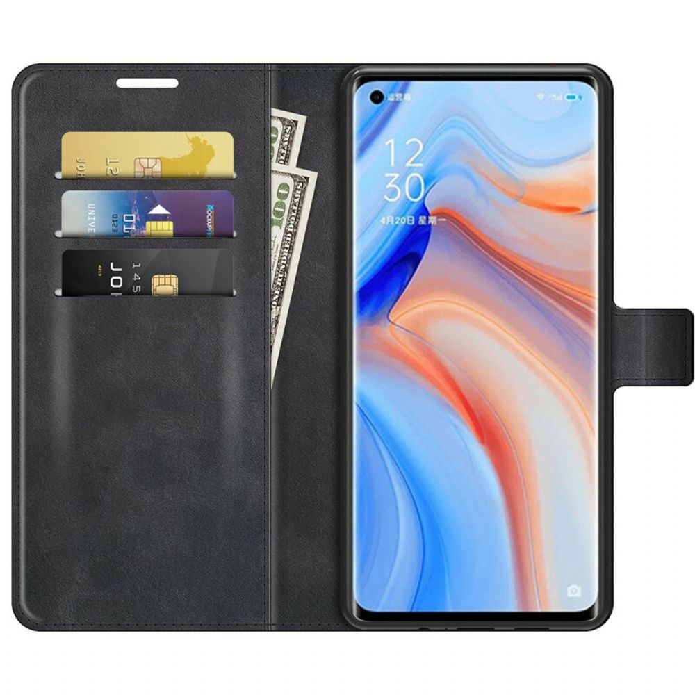 Flip Case Für Oppo Find X3 Neo Extrem Schmaler Ledereffekt