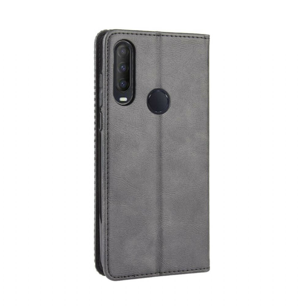 Schutzhülle Für Alcatel 1S / 3L (2024) Flip Case Stilisierter Vintage-ledereffekt