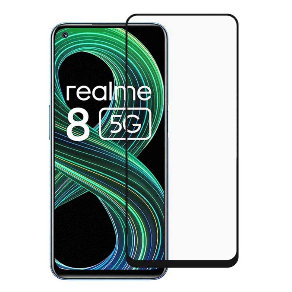 Displayschutz Aus Gehärtetem Glas Für Realme 8 5G Mit Schwarzem Rand