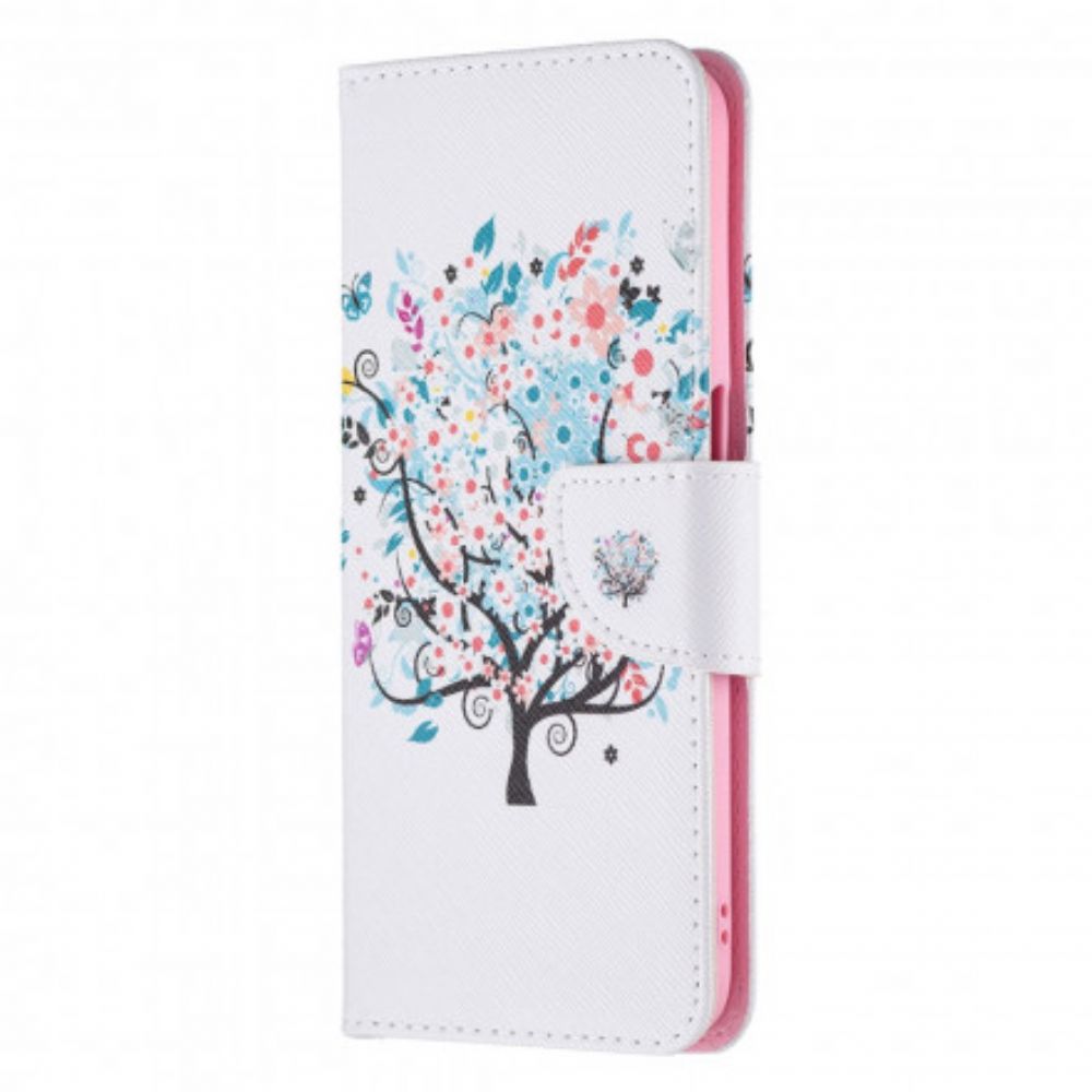 Flip Case Für Realme 8 5G Blumiger Baum