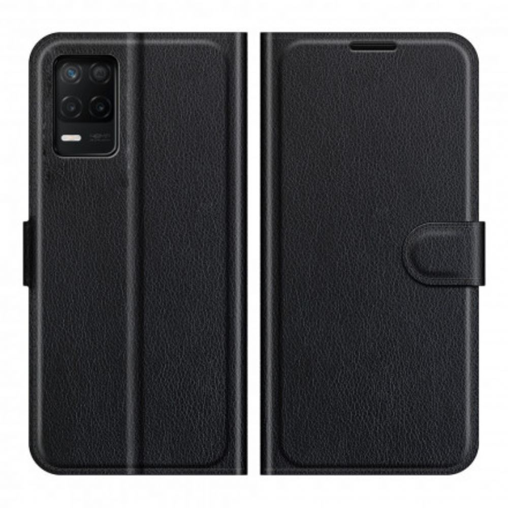 Flip Case Für Realme 8 5G Klassischer Litschi-effekt