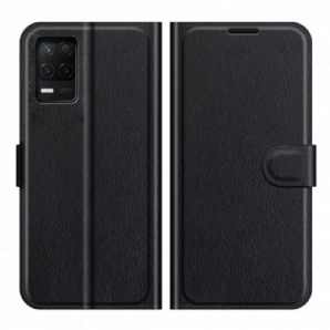 Flip Case Für Realme 8 5G Klassischer Litschi-effekt