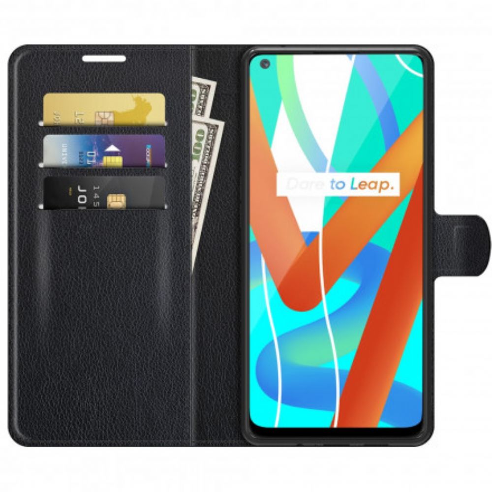 Flip Case Für Realme 8 5G Klassischer Litschi-effekt