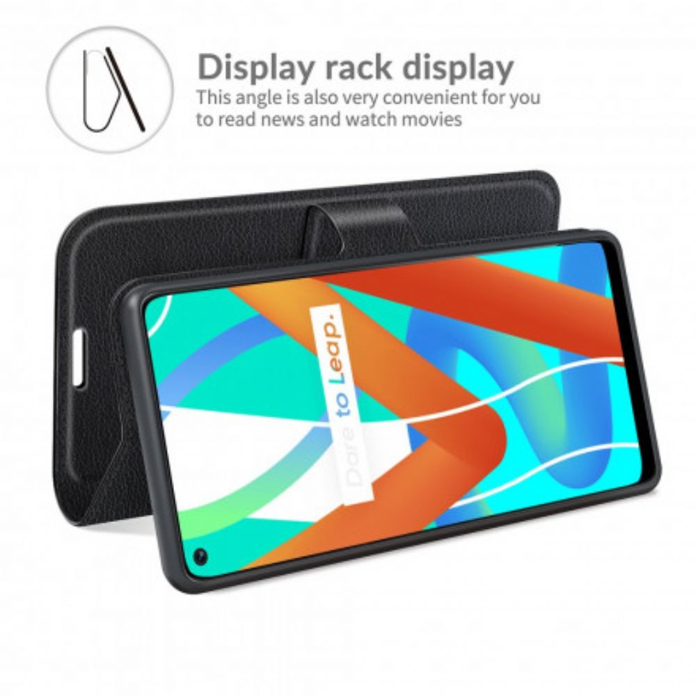 Flip Case Für Realme 8 5G Klassischer Litschi-effekt