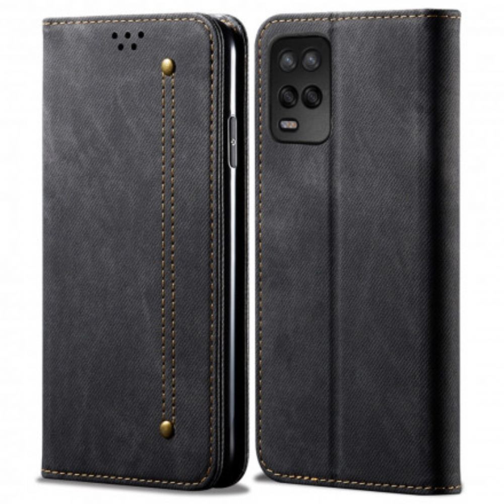 Schutzhülle Für Realme 8 5G Flip Case Jeans-textur Aus Lederimitat