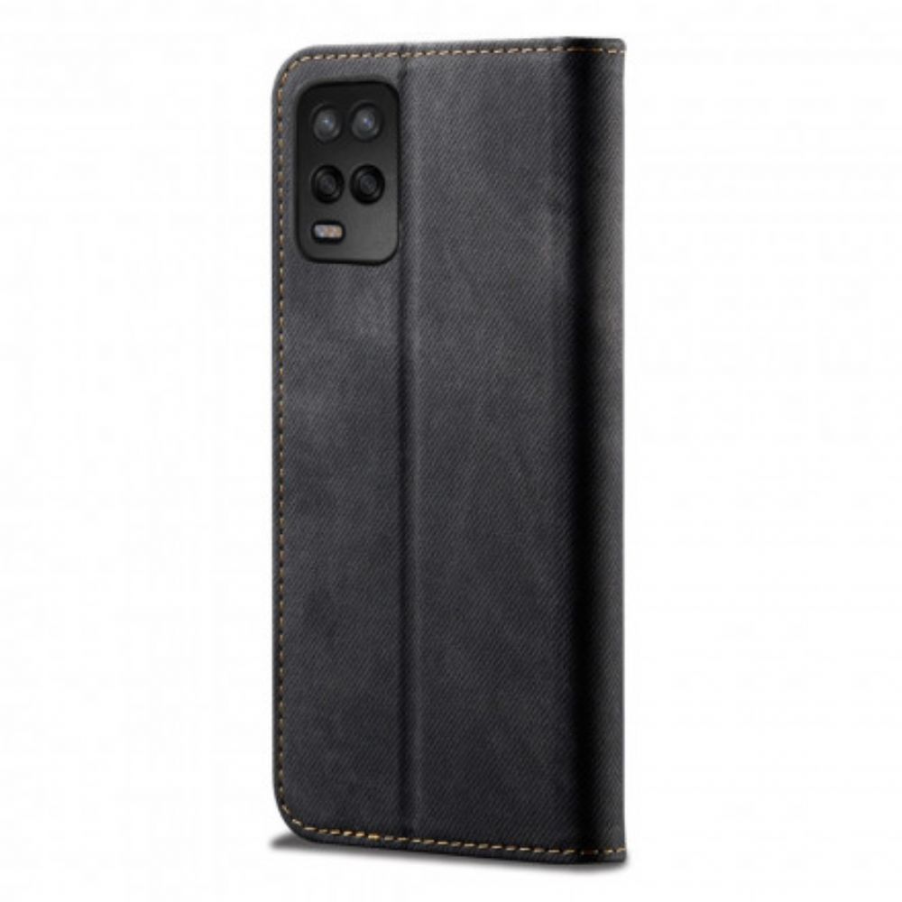 Schutzhülle Für Realme 8 5G Flip Case Jeans-textur Aus Lederimitat