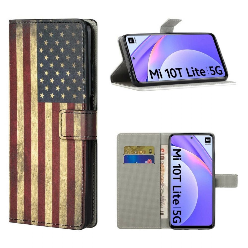 Flip Case Für Xiaomi Mi 10T Lite / Redmi Note 9 Pro 5G Amerikanische Flagge