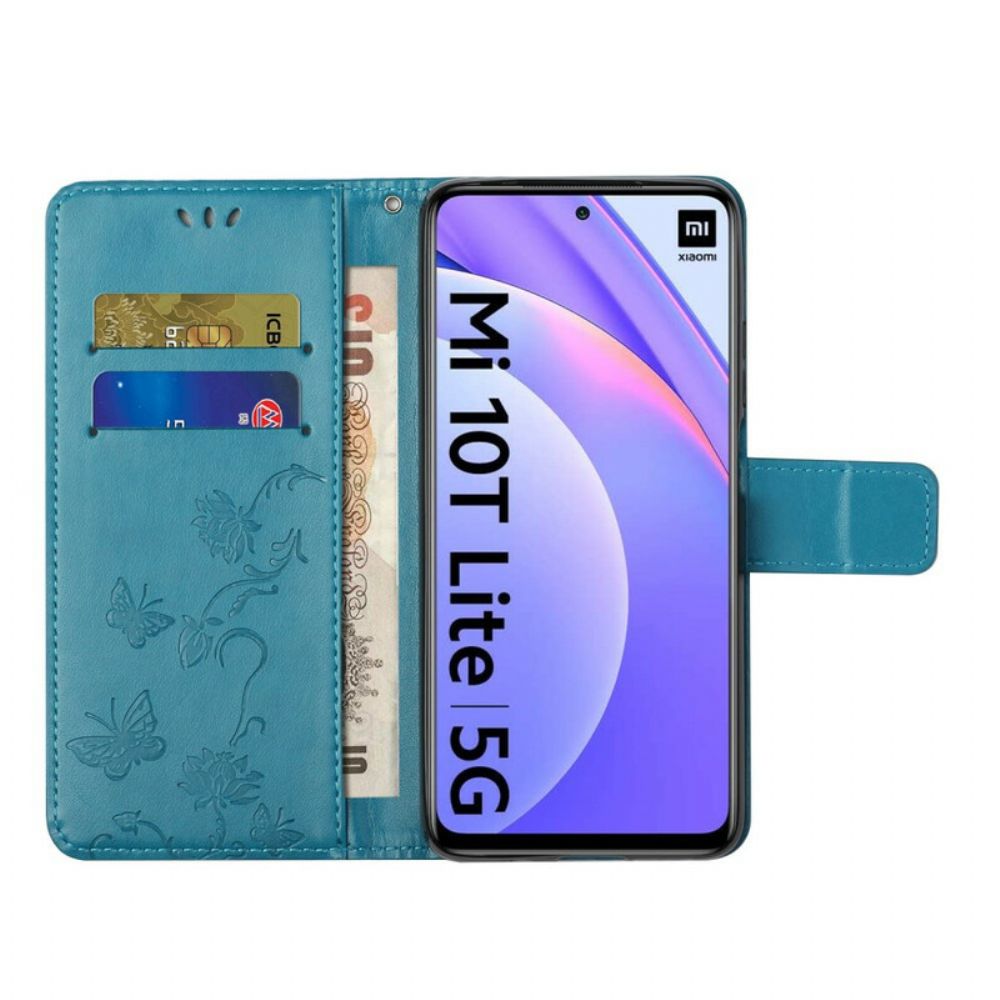 Flip Case Für Xiaomi Mi 10T Lite / Redmi Note 9 Pro 5G Asiatische Schmetterlinge