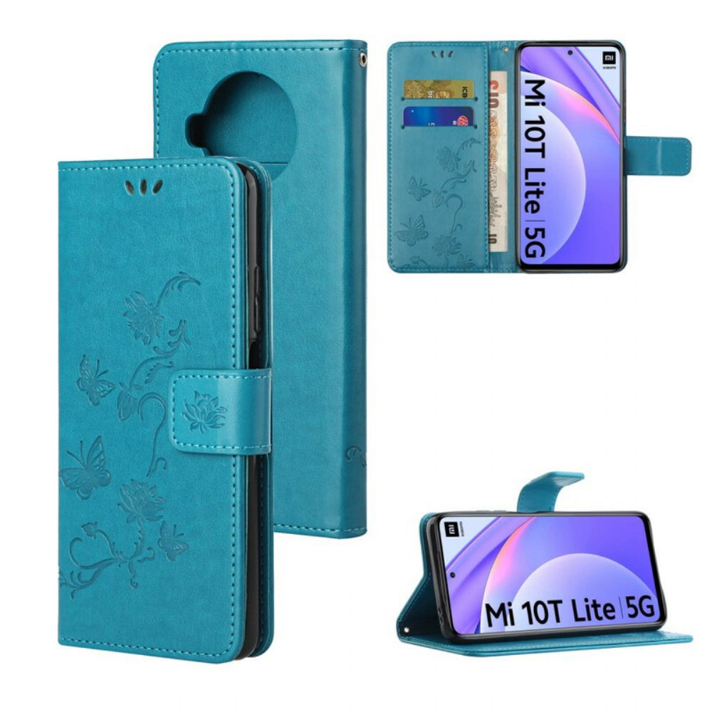 Flip Case Für Xiaomi Mi 10T Lite / Redmi Note 9 Pro 5G Asiatische Schmetterlinge