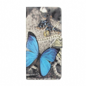 Flip Case Für Xiaomi Mi 10T Lite / Redmi Note 9 Pro 5G Blauer Schmetterling