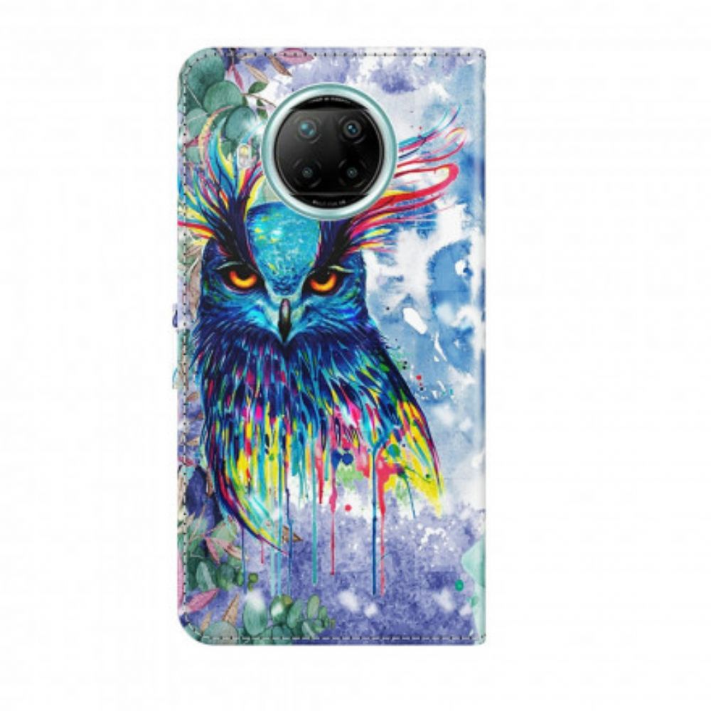 Flip Case Für Xiaomi Mi 10T Lite / Redmi Note 9 Pro 5G Lichtfleck Aquarell Vogel