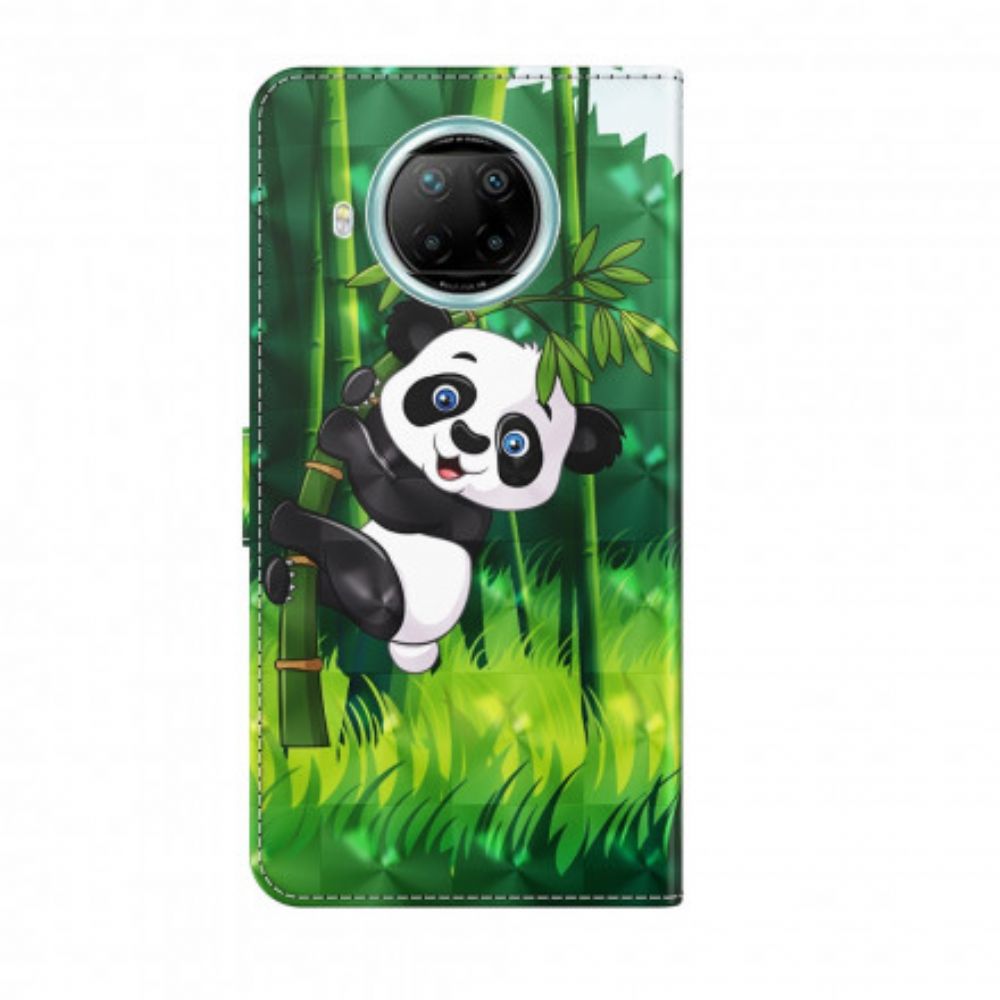 Flip Case Für Xiaomi Mi 10T Lite / Redmi Note 9 Pro 5G Lichtpunkt Panda Und Bambus