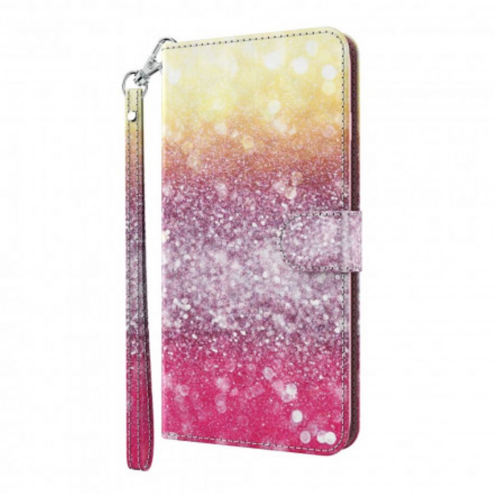 Flip Case Für Xiaomi Mi 10T Lite / Redmi Note 9 Pro 5G Light Spot Magenta Glitter