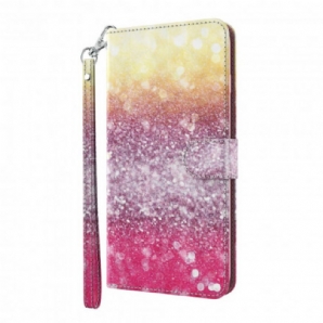 Flip Case Für Xiaomi Mi 10T Lite / Redmi Note 9 Pro 5G Light Spot Magenta Glitter