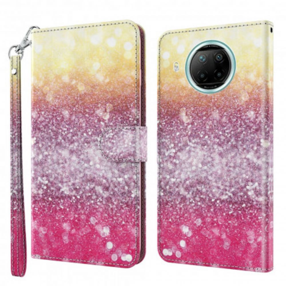 Flip Case Für Xiaomi Mi 10T Lite / Redmi Note 9 Pro 5G Light Spot Magenta Glitter