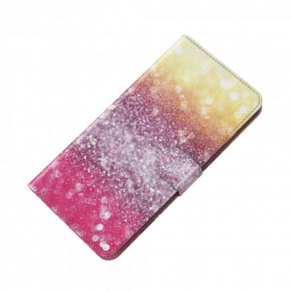 Flip Case Für Xiaomi Mi 10T Lite / Redmi Note 9 Pro 5G Light Spot Magenta Glitter