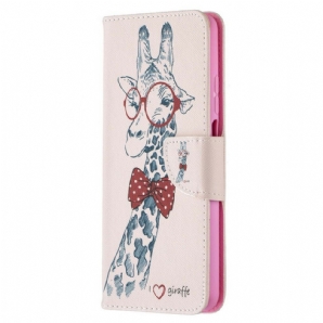 Flip Case Für Xiaomi Mi 10T Lite / Redmi Note 9 Pro 5G Nerdige Giraffe