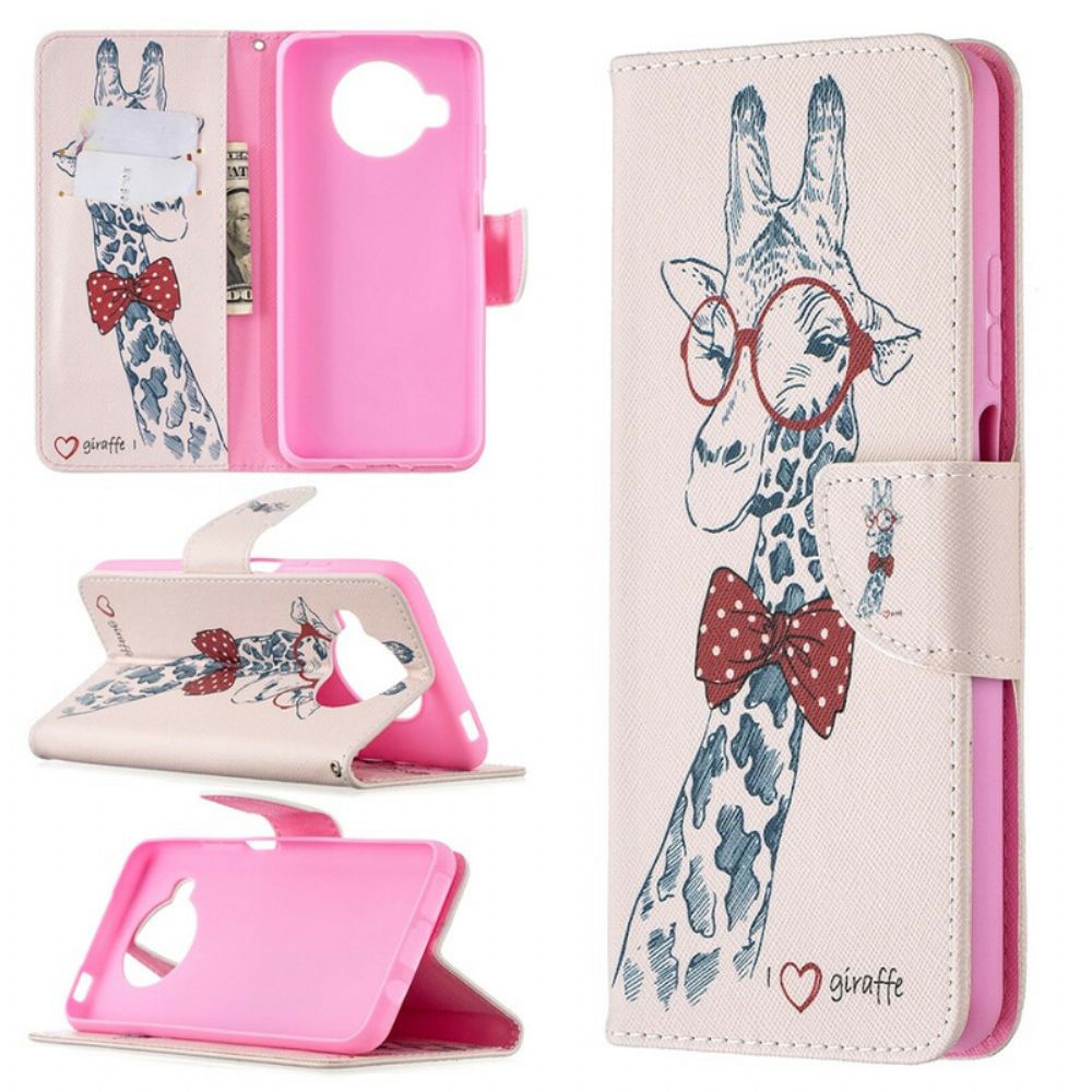 Flip Case Für Xiaomi Mi 10T Lite / Redmi Note 9 Pro 5G Nerdige Giraffe