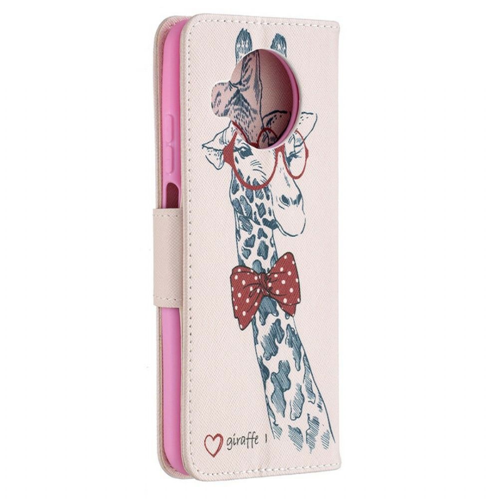 Flip Case Für Xiaomi Mi 10T Lite / Redmi Note 9 Pro 5G Nerdige Giraffe