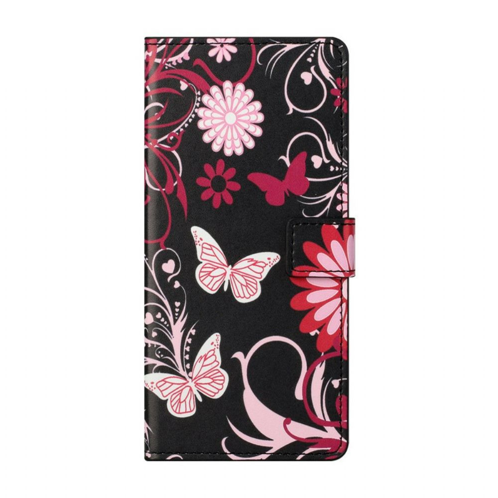 Flip Case Für Xiaomi Mi 10T Lite / Redmi Note 9 Pro 5G Schmetterlinge Und Blumen