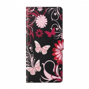 Flip Case Für Xiaomi Mi 10T Lite / Redmi Note 9 Pro 5G Schmetterlinge Und Blumen