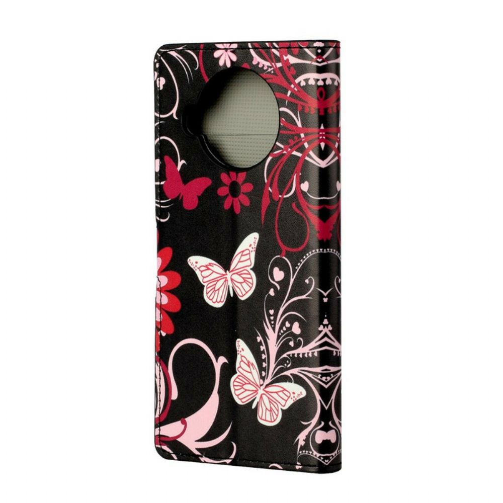 Flip Case Für Xiaomi Mi 10T Lite / Redmi Note 9 Pro 5G Schmetterlinge Und Blumen