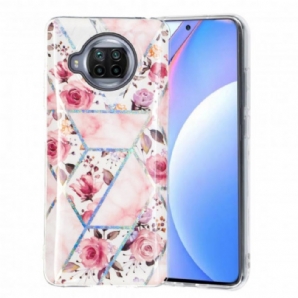 Handyhülle Für Xiaomi Mi 10T Lite / Redmi Note 9 Pro 5G Marmorierte Blumen