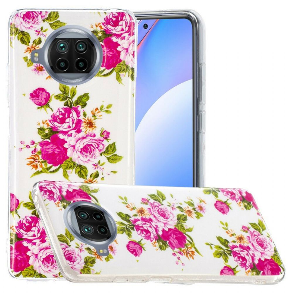 Handyhülle Für Xiaomi Mi 10T Lite / Redmi Note 9 Pro 5G Neonfarbene Freiheitsblumen