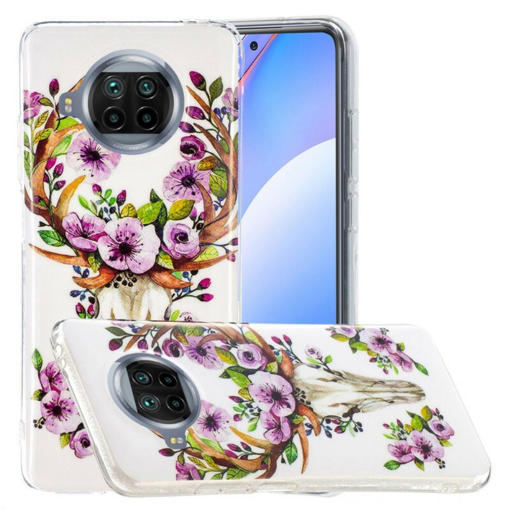 Hülle Für Xiaomi Mi 10T Lite / Redmi Note 9 Pro 5G Neon Blumen Elch