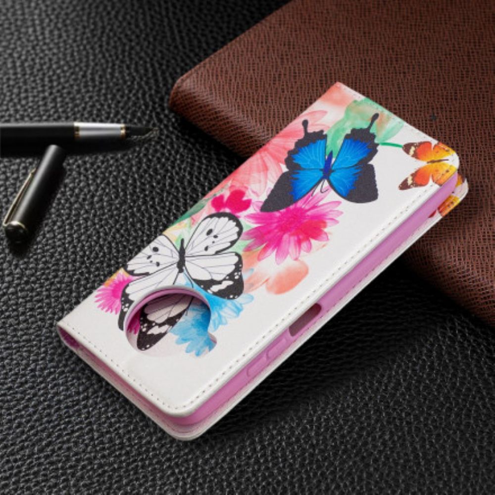 Schutzhülle Für Xiaomi Mi 10T Lite / Redmi Note 9 Pro 5G Flip Case Bunte Schmetterlinge