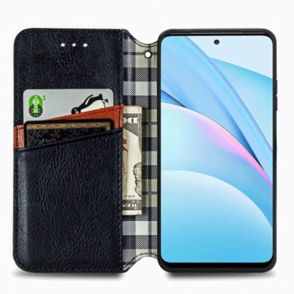 Schutzhülle Für Xiaomi Mi 10T Lite / Redmi Note 9 Pro 5G Flip Case Ledereffekt Mit Rautenstruktur