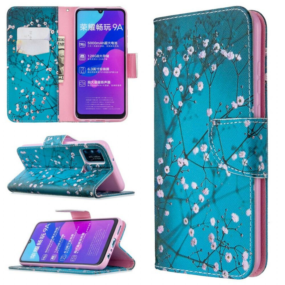 Flip Case Für Honor 9A Blühender Baum