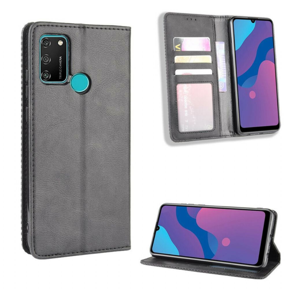 Schutzhülle Für Honor 9A Flip Case Gestylter Vintage-leder-effekt