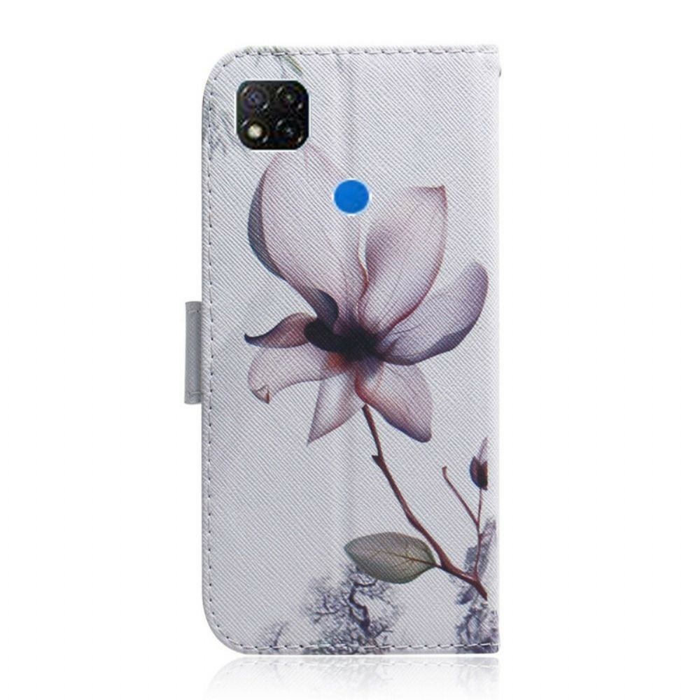 Flip Case Für Xiaomi Redmi 9C Alte Rosenblüte