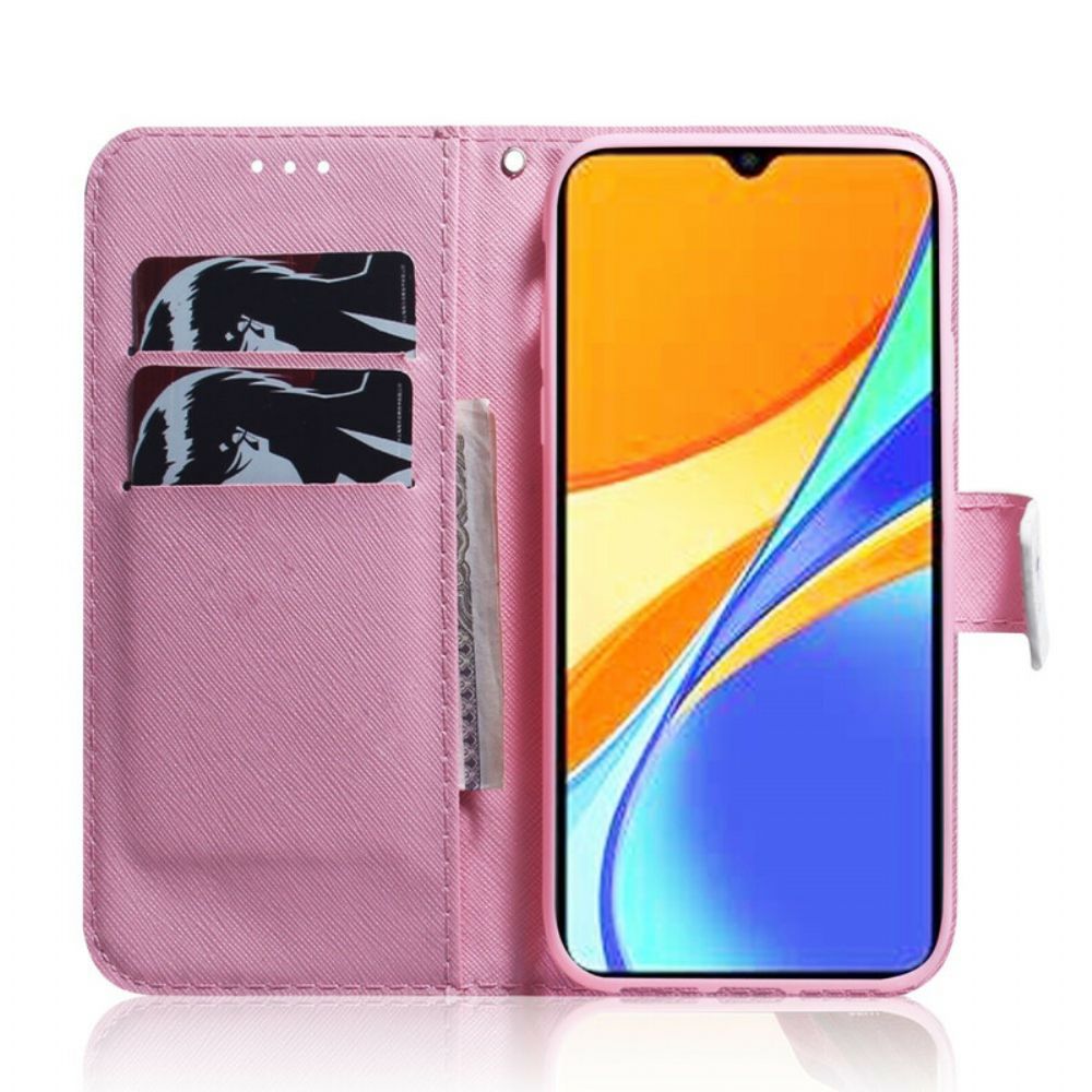 Flip Case Für Xiaomi Redmi 9C Alte Rosenblüte