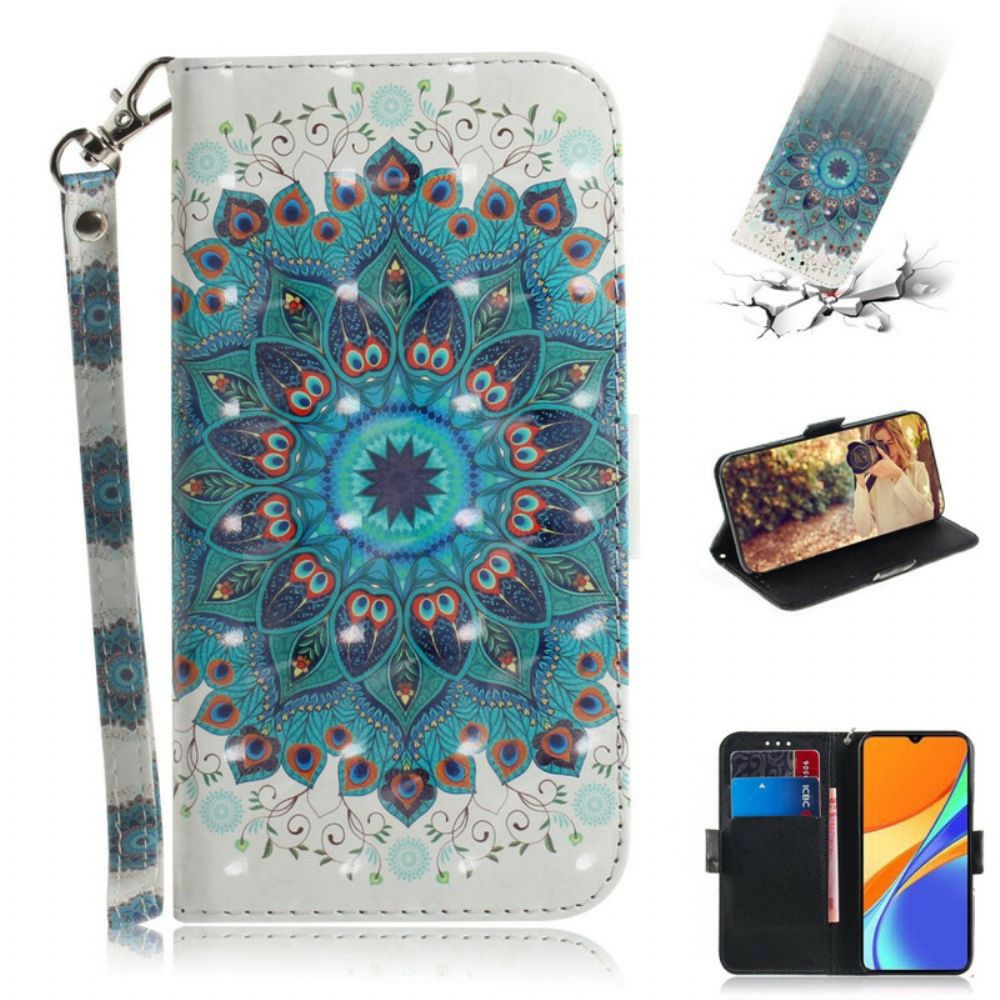 Flip Case Für Xiaomi Redmi 9C Mit Kordel Meisterhaftes Riemchen-mandala