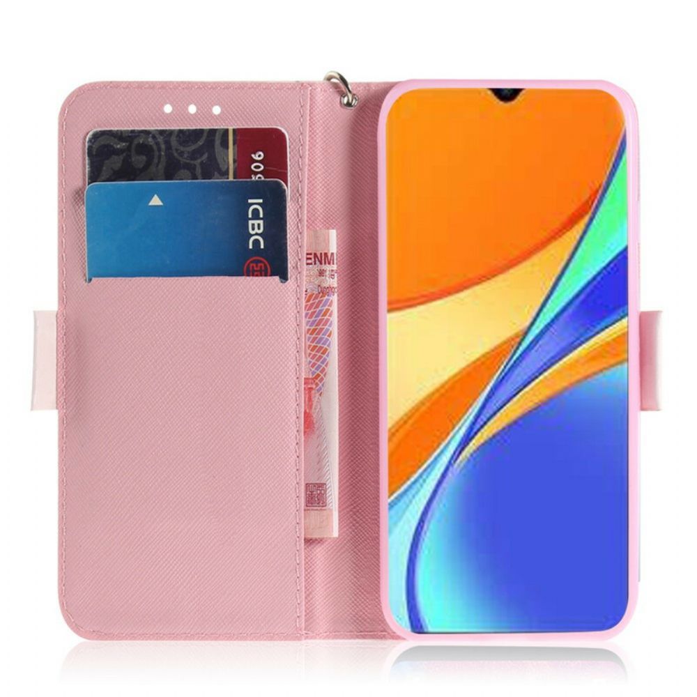 Flip Case Für Xiaomi Redmi 9C Mit Kordel Tanga-blumenzweig