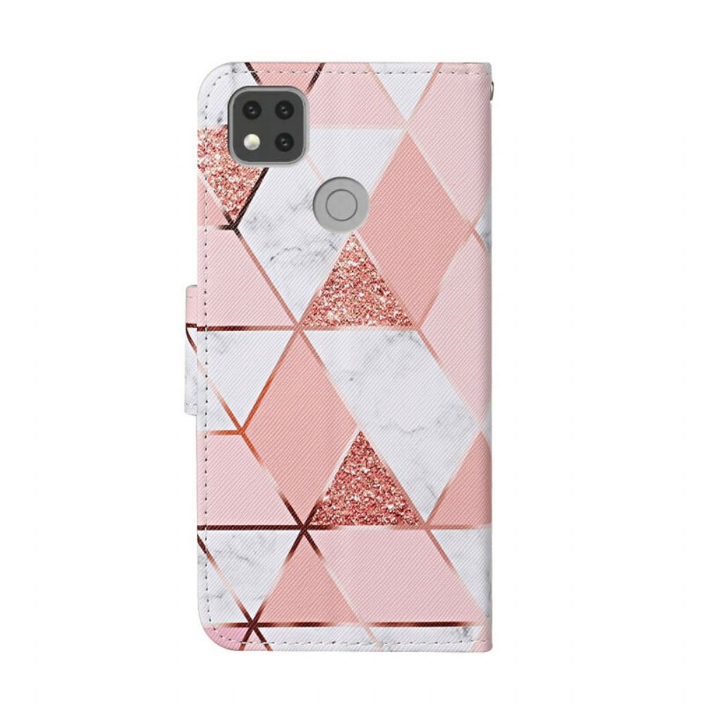 Flip Case Für Xiaomi Redmi 9C Murmel- Und Glitzerdreieck