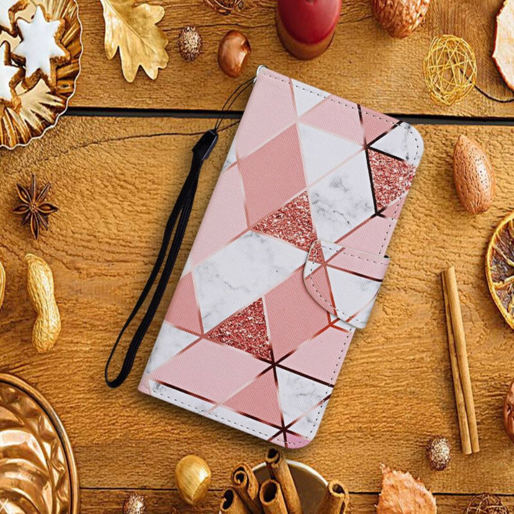 Flip Case Für Xiaomi Redmi 9C Murmel- Und Glitzerdreieck