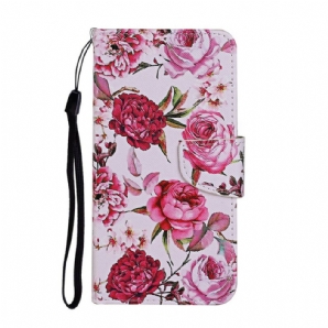 Flip Case Für Xiaomi Redmi 9C Retro Freiheitsblumen