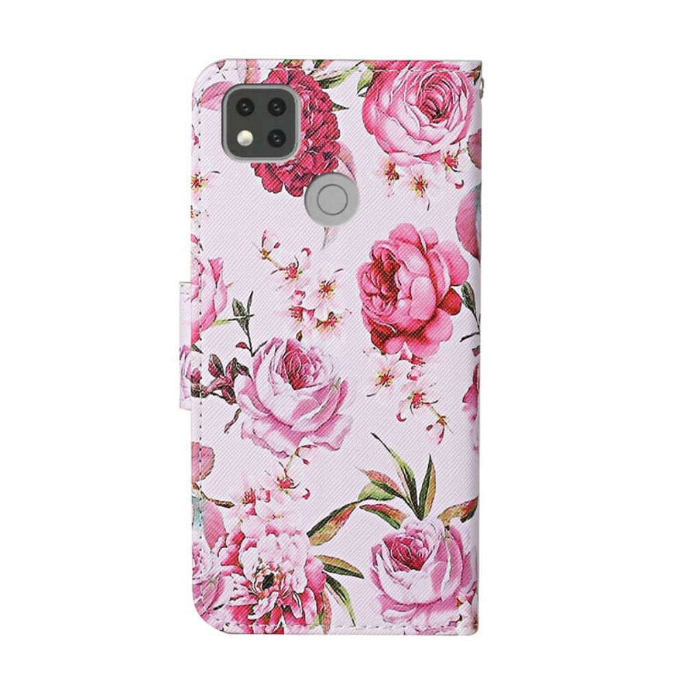 Flip Case Für Xiaomi Redmi 9C Retro Freiheitsblumen