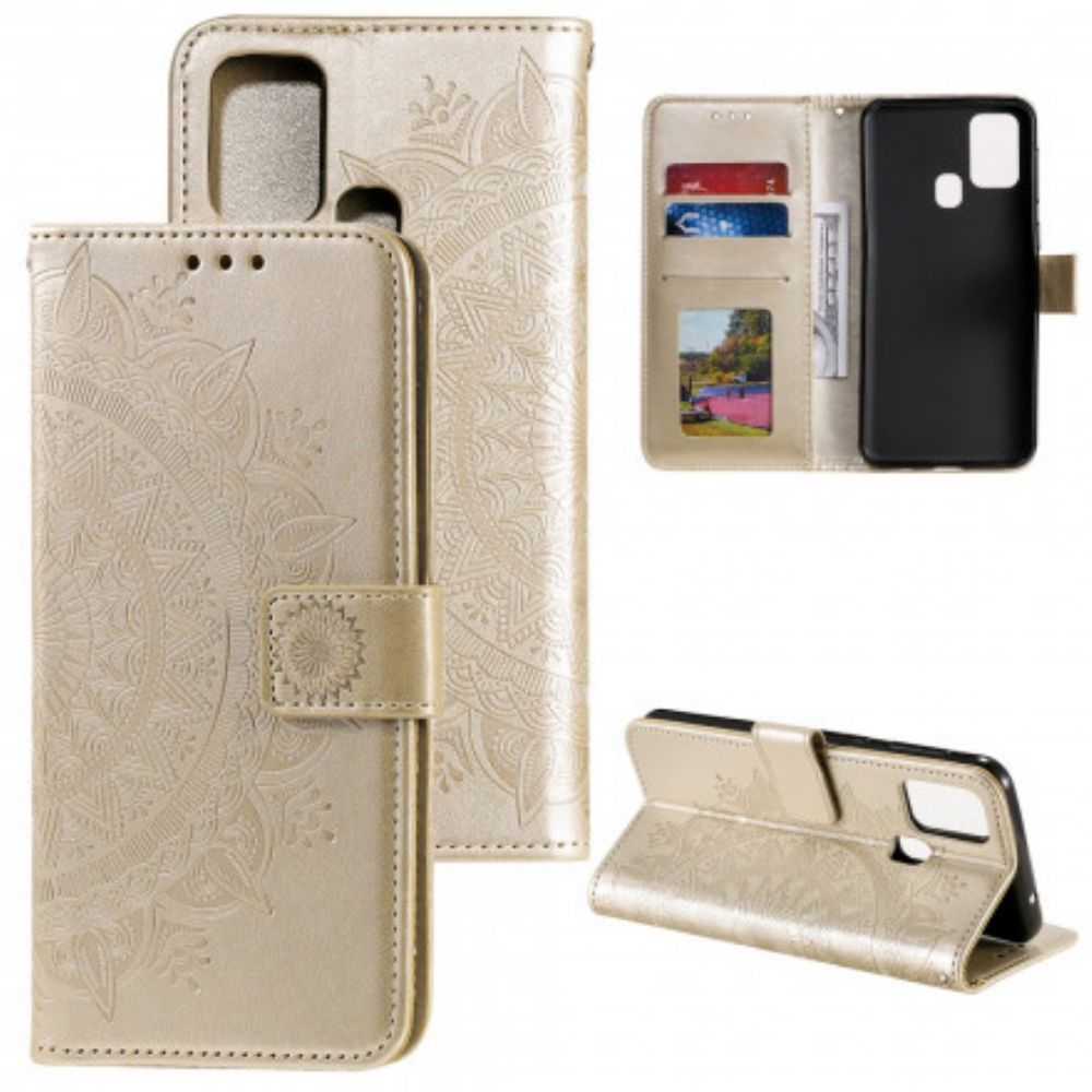 Flip Case Für Xiaomi Redmi 9C Sonnen-mandala