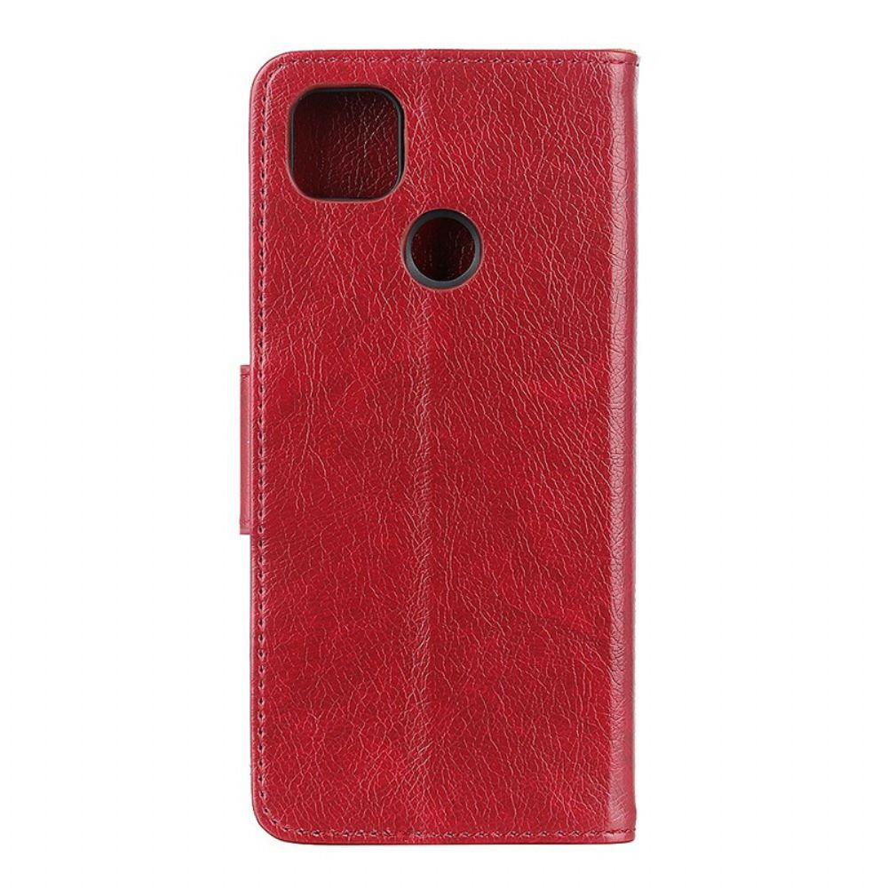 Flip Case Für Xiaomi Redmi 9C Spaltnappaleder