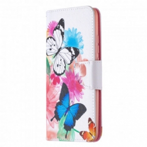 Flip Case Für Xiaomi Redmi 9C Tolle Bunte Schmetterlinge