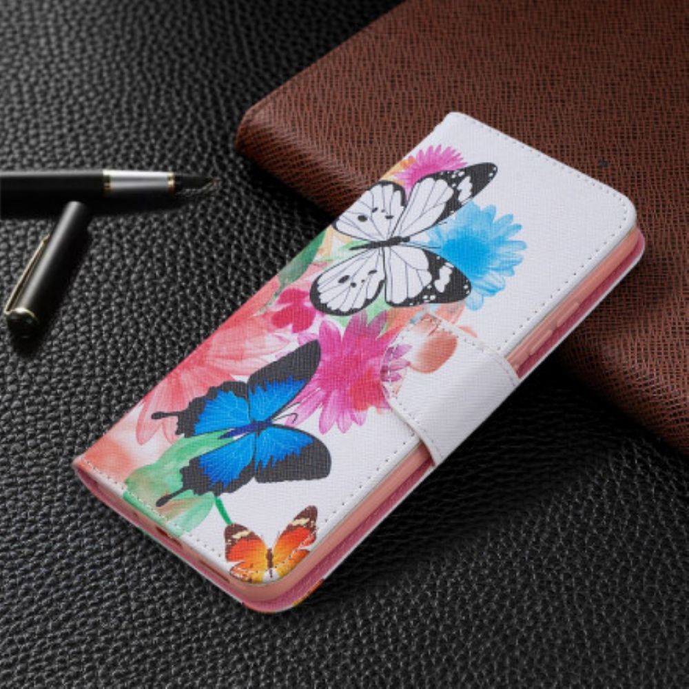 Flip Case Für Xiaomi Redmi 9C Tolle Bunte Schmetterlinge