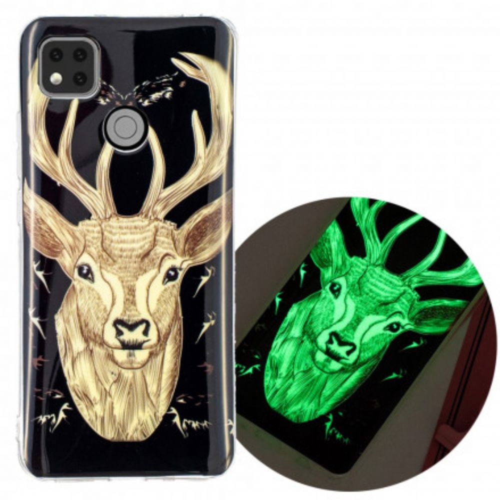 Handyhülle Für Xiaomi Redmi 9C Fluoreszierender Majestätischer Hirsch