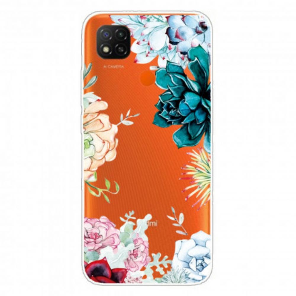 Handyhülle Für Xiaomi Redmi 9C Nahtlose Aquarellblumen